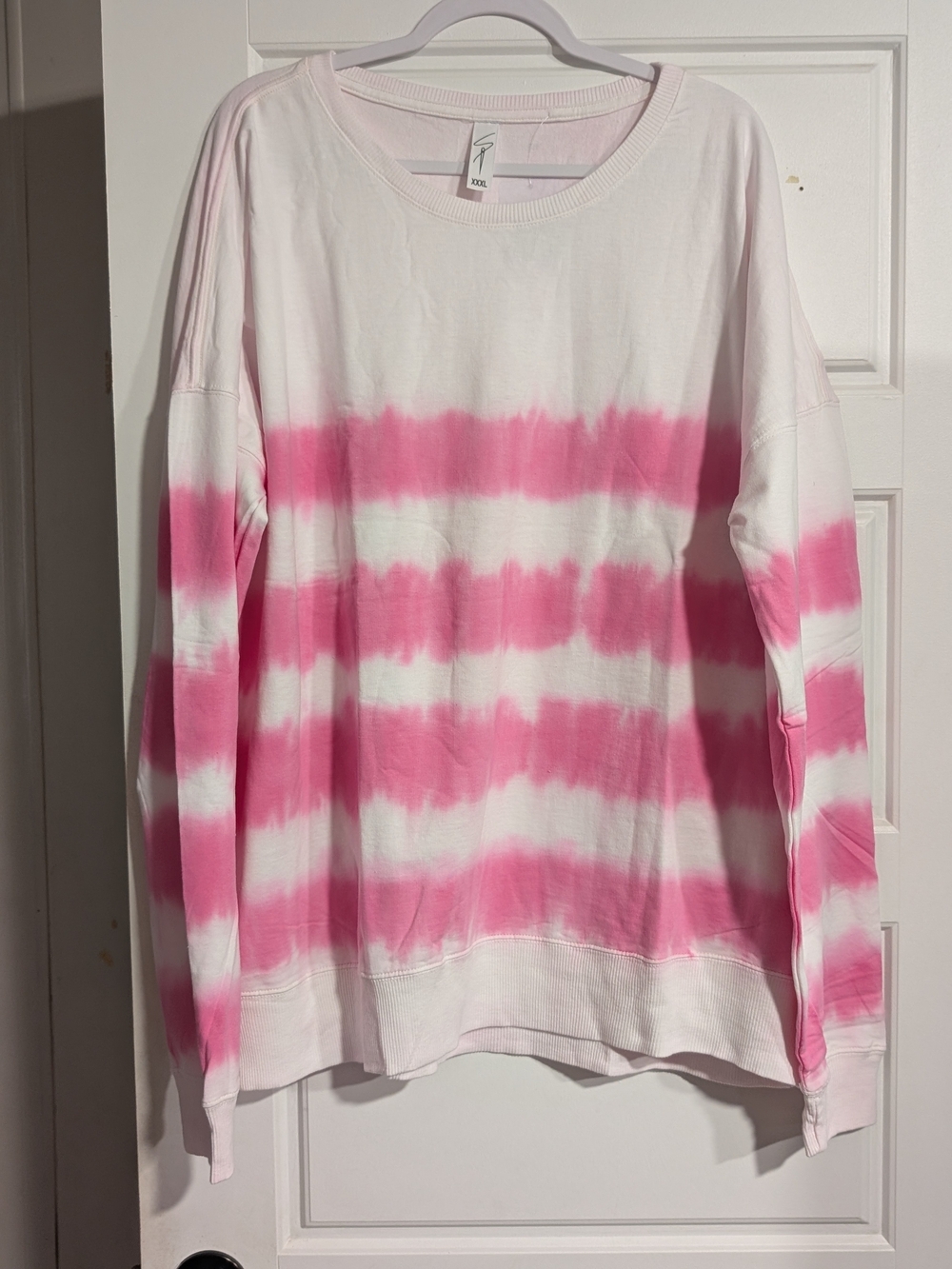 Sew In Love Pink & White Tie-Dye Crewneck Sweatshirt